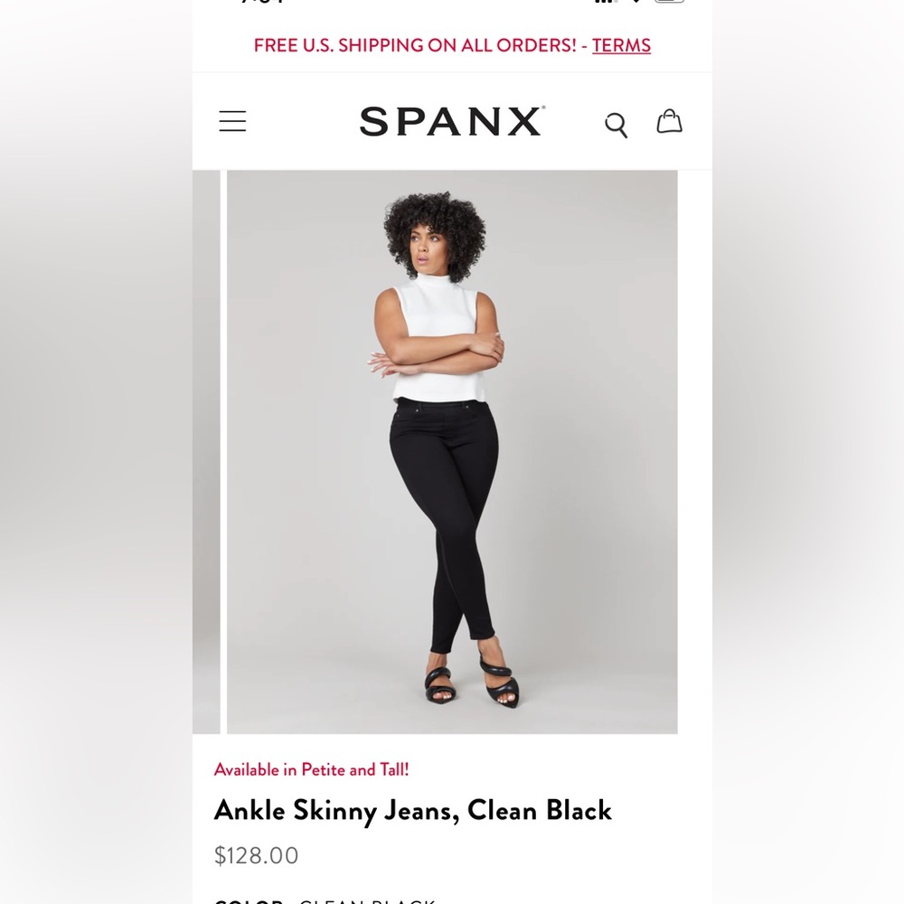 NWT Spanx black ankle skinny Jean size Medium
